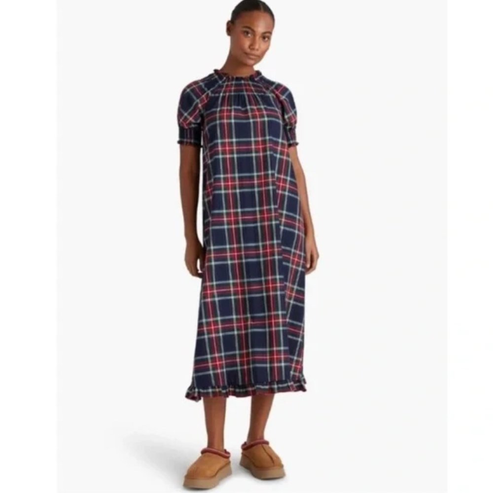 Hill House Home The Caroline Nap Dress - Small. Navy Tartan Plaid worn twice.